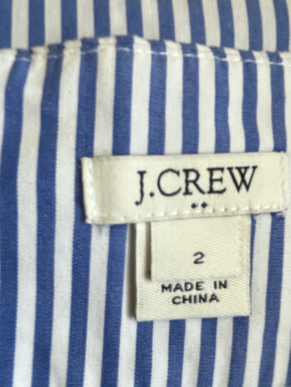 J Crew Blue and White stripe Tie-waist skirt; size 2 - Picture 8 of 10